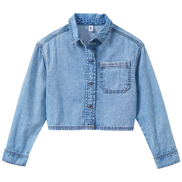  Mädchen Jeanshemd in Used-Optik