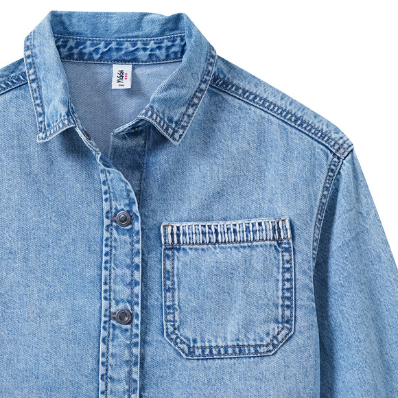  Mädchen Jeanshemd in Used-Optik