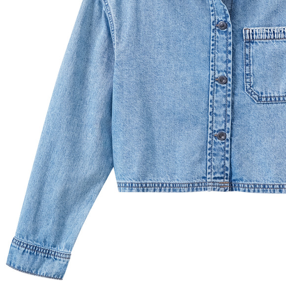  Mädchen Jeanshemd in Used-Optik