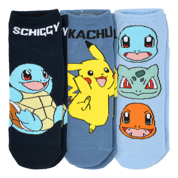 3 Paar Pokémon Sneaker-Socken knöchelhoch