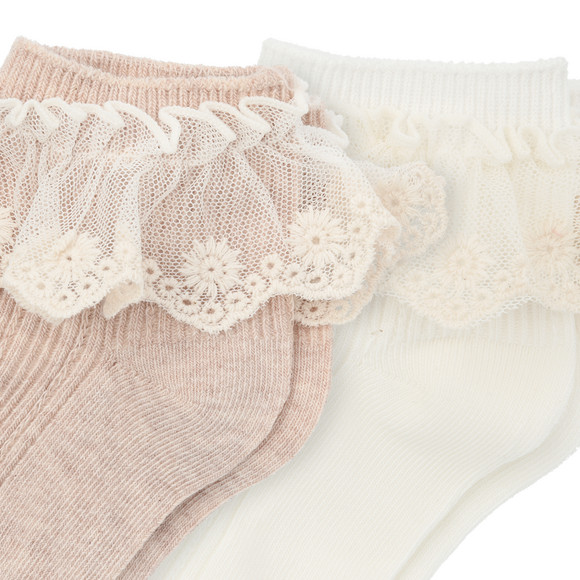 2 Paar Mädchen Socken mit Rüschen