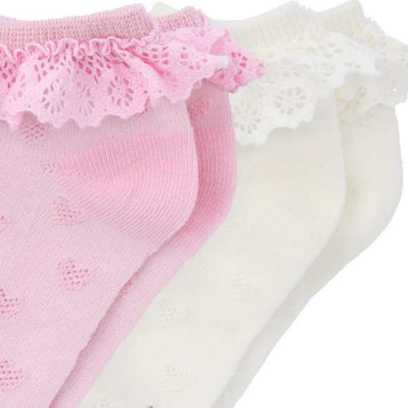 2 Paar Mädchen Sneaker-Socken mit Spitze