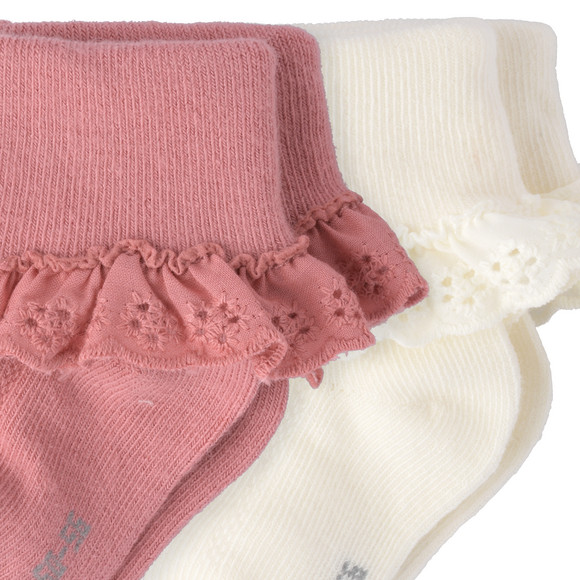 2 Paar Newborn Socken mit Spitze