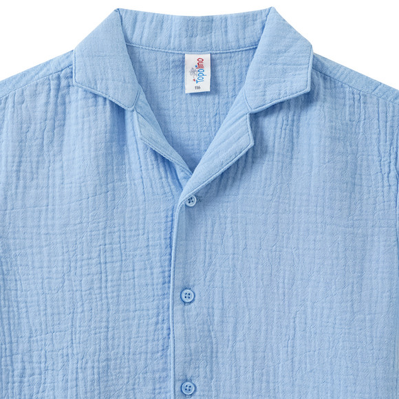 Jungen Musselin-Hemd mit kurzen Ärmeln