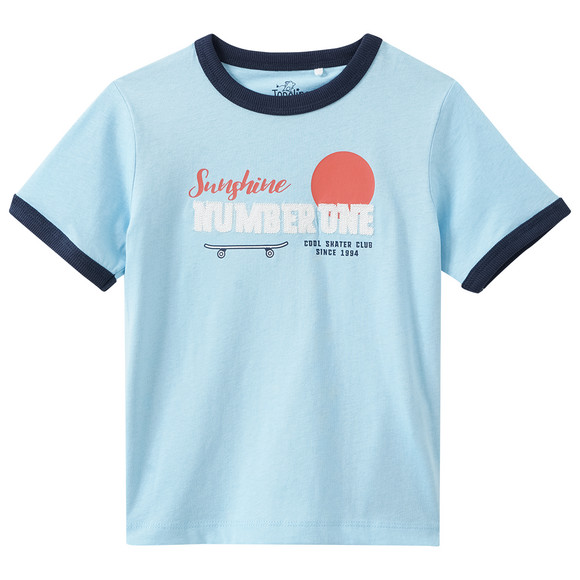 Jungen T-Shirt mit Skater-Print hellblau