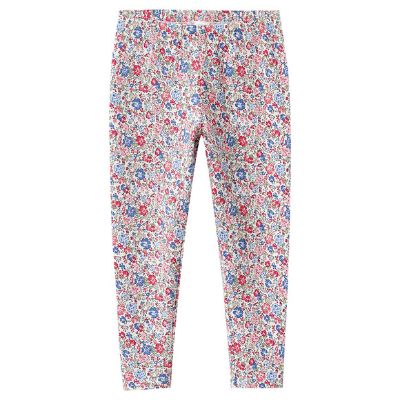Mädchen Leggings mit Blumen-Allover weiss / bunt