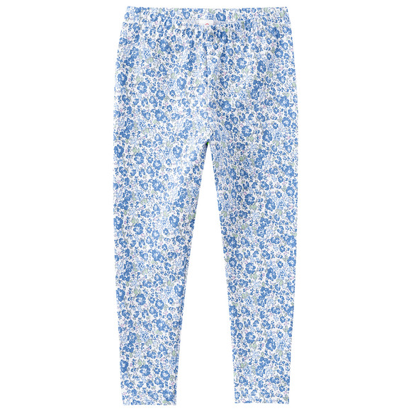 Mädchen Leggings mit Blumen-Allover blau