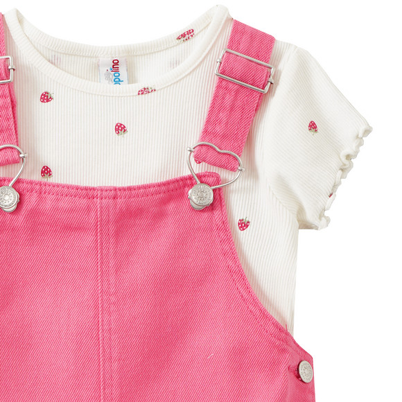 Mädchen Set mit Latzkleid und T-Shirt