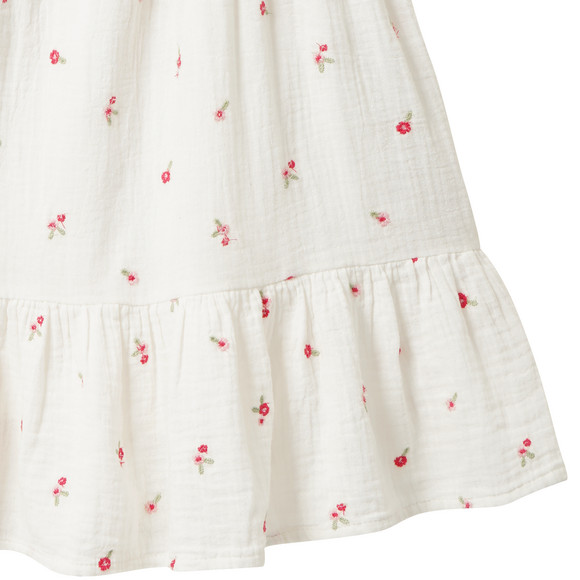 Mädchen Musselin-Kleid mit Stickerei allover