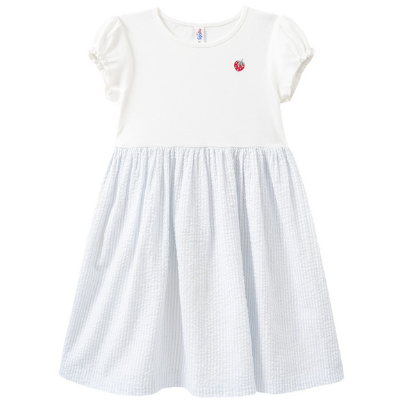 Mädchen Kleid mit Seersucker-Rockteil