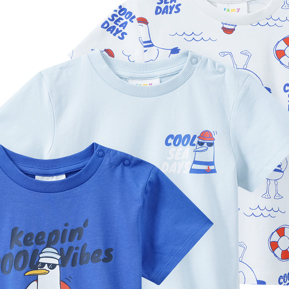 3 Jungen T-Shirts in verschiedenen Dessins