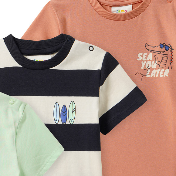 3 Baby T-Shirts in verschiedenen Dessins