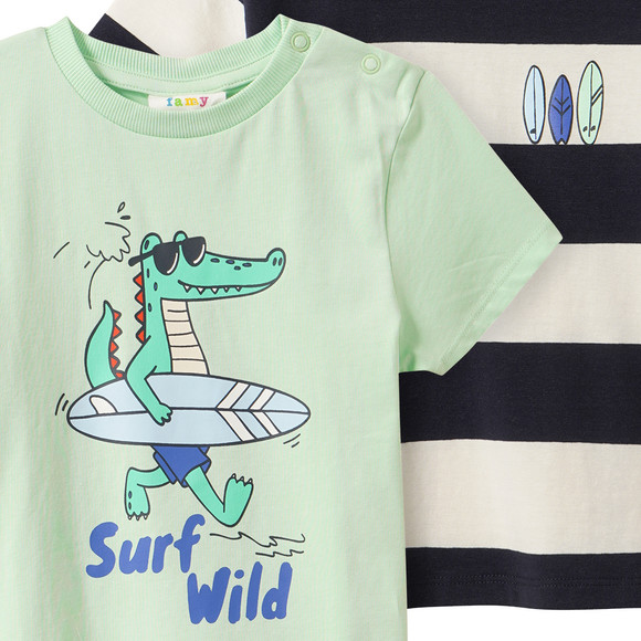 3 Baby T-Shirts in verschiedenen Dessins