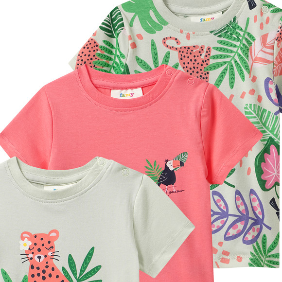 3 Baby T-Shirts mit bunten Motiven