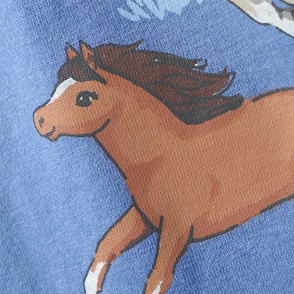Mädchen T-Shirt mit Pferde-Print