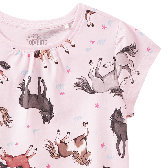 Mädchen T-Shirt mit Pferde-Allover