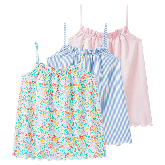 3 Mädchen Tops im Set hellblau / rosa