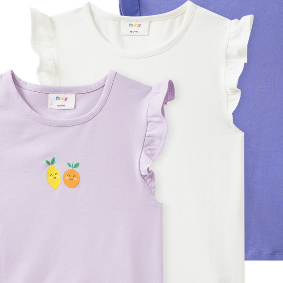 3 Mädchen T-Shirts mit Flügelärmeln