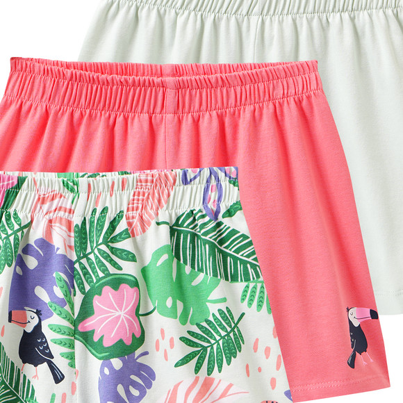 3 Mädchen Shorts mit bunten Motiven