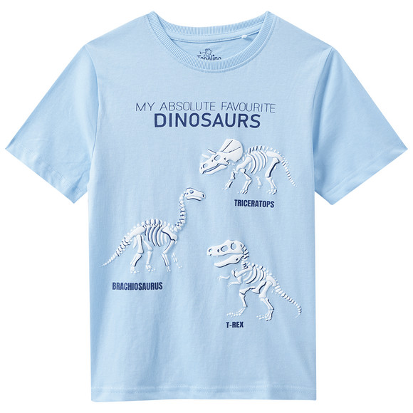 Jungen T-Shirt mit Dino-Motiven hellblau