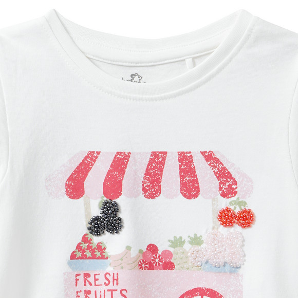 Mädchen T-Shirt mit Perlen-Details