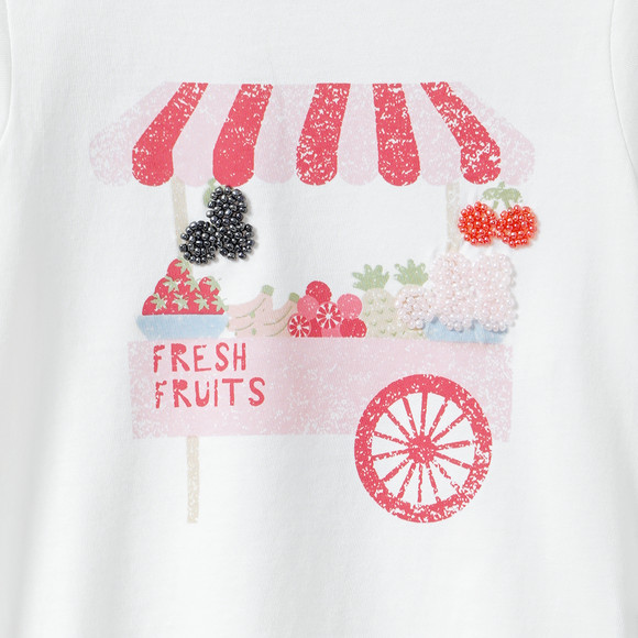 Mädchen T-Shirt mit Perlen-Details
