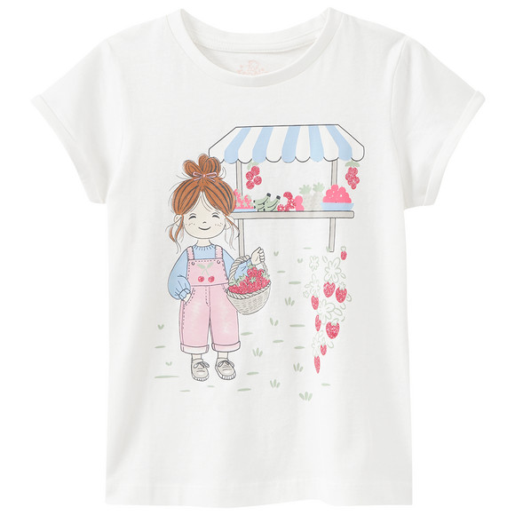 Mädchen T-Shirt mit Glitzer-Print