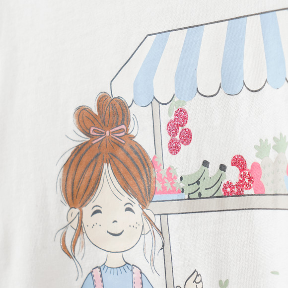 Mädchen T-Shirt mit Glitzer-Print