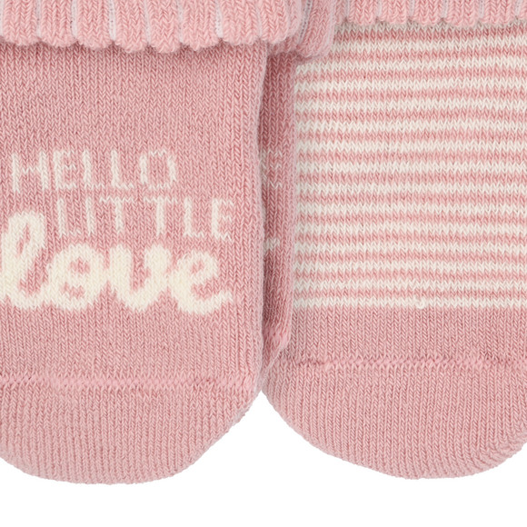 2 Paar Newborn Frottee-Socken mit Umschlag