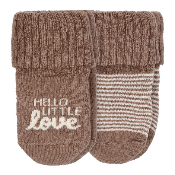 2 Paar Newborn Frottee-Socken mit Umschlag