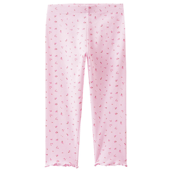 Mädchen Capri-Leggings mit Rippstruktur rosa