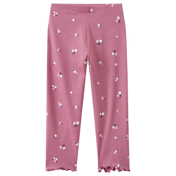 Mädchen Capri-Leggings mit Rippstruktur pink