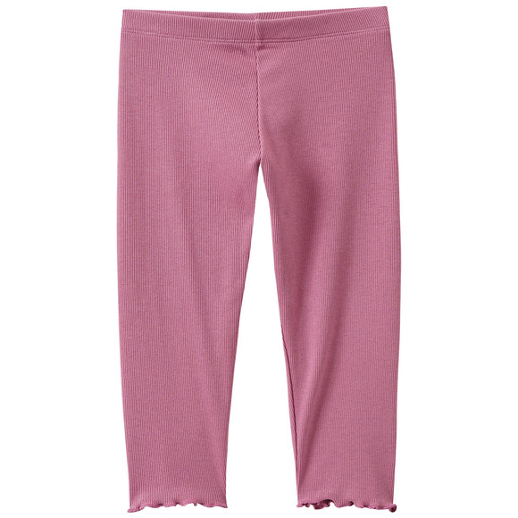 Mädchen Capri-Leggings mit Rippstruktur dunkelrosa