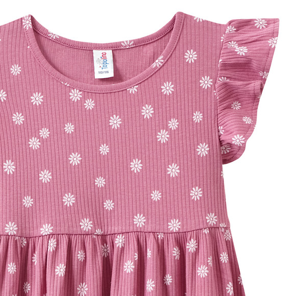 Mädchen Kleid mit Rippstruktur