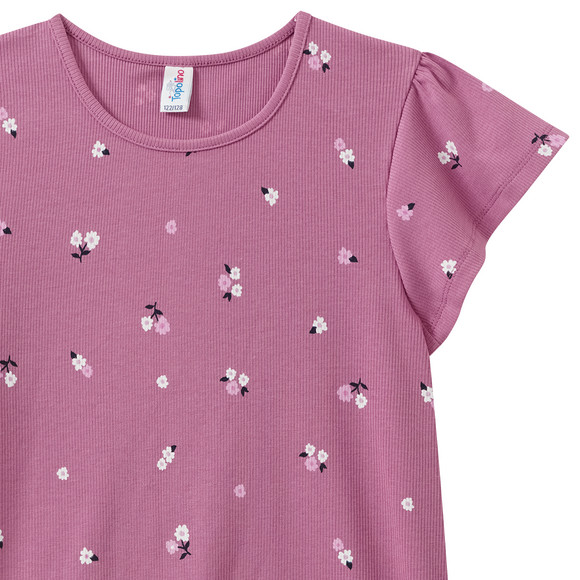 Mädchen T-Shirt mit Rippstruktur