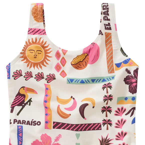 Mädchen Badeanzug mit Allover-Print