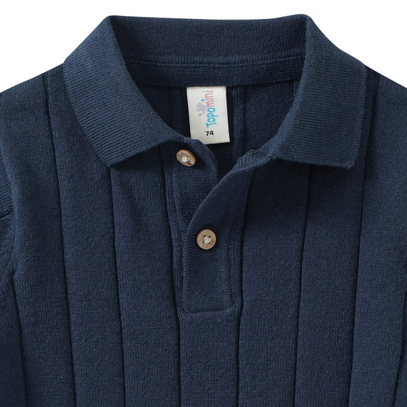 Baby Poloshirt Strukturstreifen