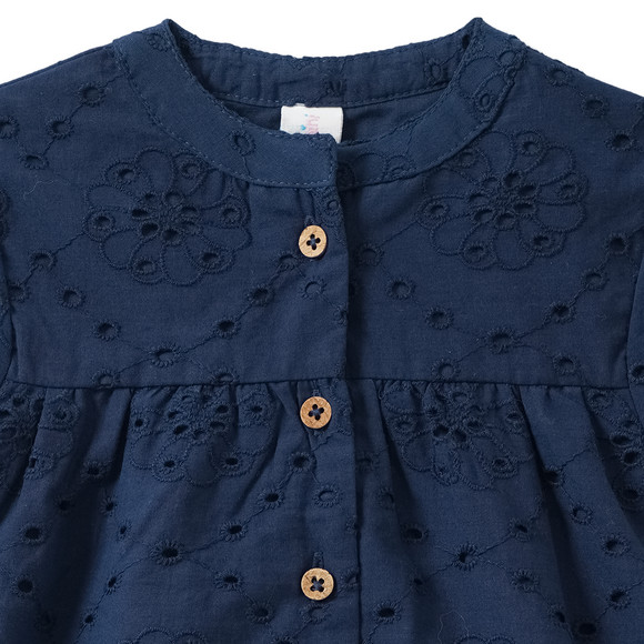 Baby Bluse mit Lochstickerei