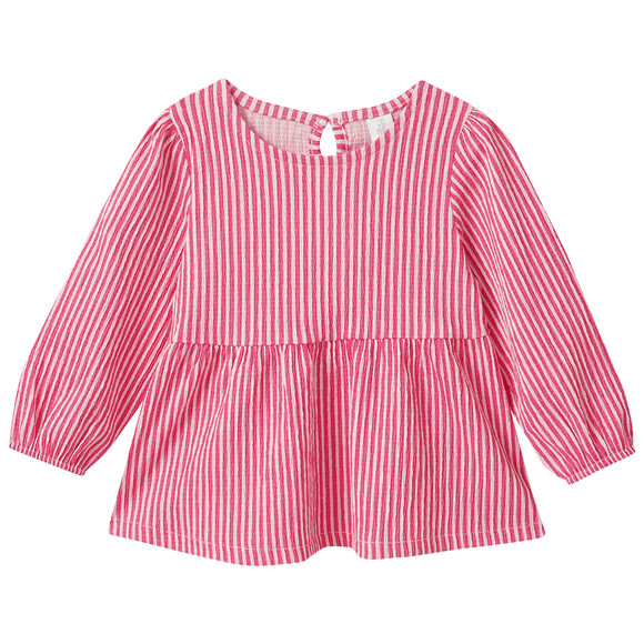 Babyshirt met lange mouwen en crêpe-structuur roze / roze