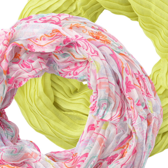 2 Damen Rundschals mit Crinkle-Struktur