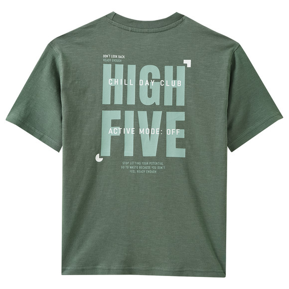 Jungen T-Shirt mit Rückenprint oliv