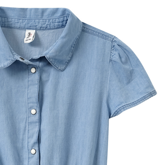 Mädchen Kleid mit Denim-Optik