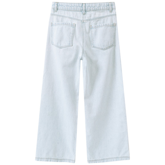 Mädchen Wide-Leg-Jeans in heller Waschung