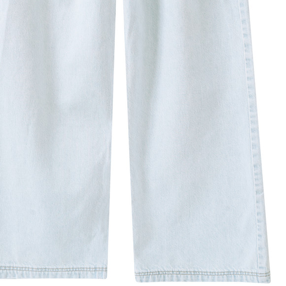 Mädchen Wide-Leg-Jeans in heller Waschung