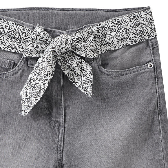 Mädchen Jeansshorts mit Stoffgürtel