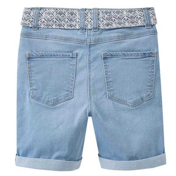 Mädchen Jeansshorts mit Stoffgürtel