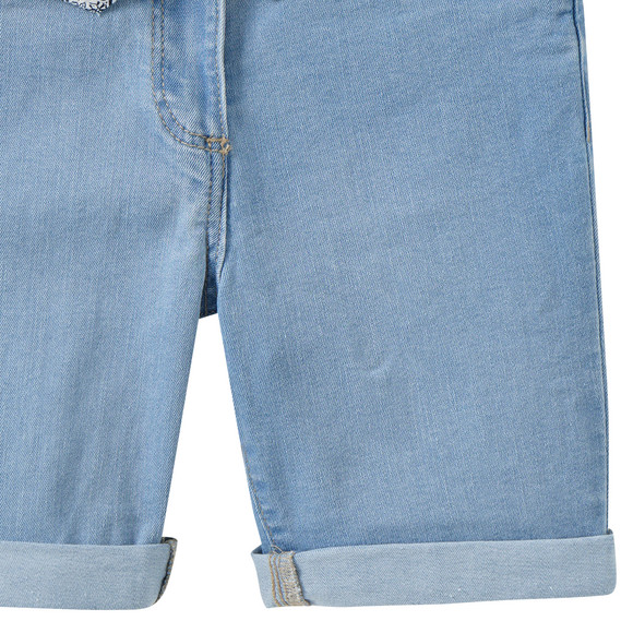 Mädchen Jeansshorts mit Stoffgürtel