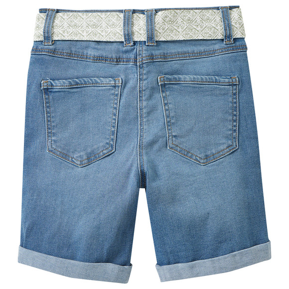 Mädchen Jeansshorts mit Stoffgürtel