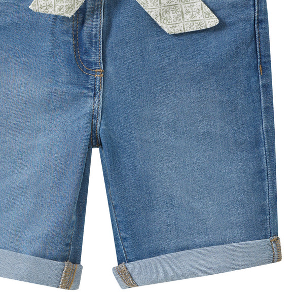 Mädchen Jeansshorts mit Stoffgürtel
