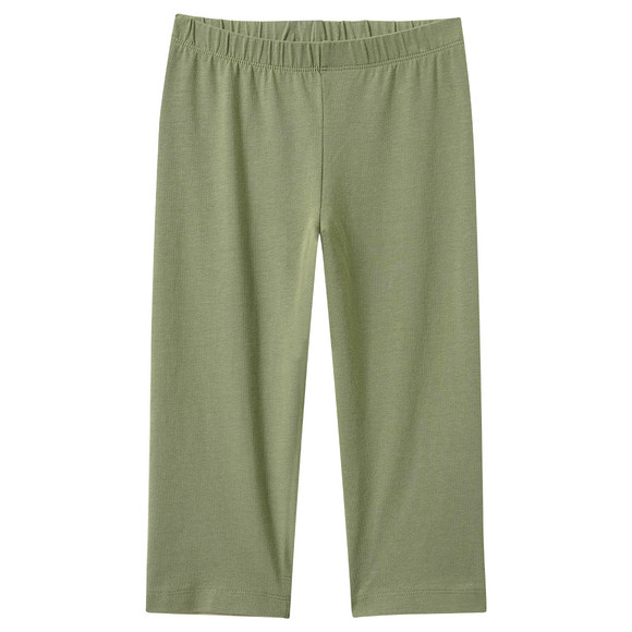 Mädchen Capri-Leggings in Basic-Look oliv